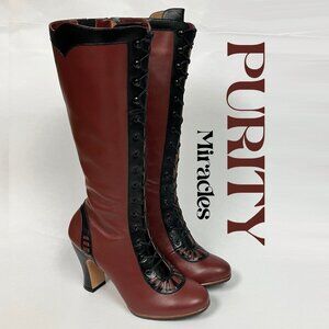 *BRAND NEW!* Fluevog 2015 Miracles PURITY, Burgundy, Size 9.5 (Best for 9)! HOT!